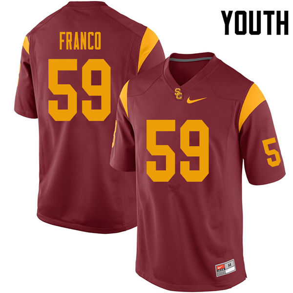 Youth #59 Isaac Franco USC Trojans College Football Jerseys Sale-Cardinal
